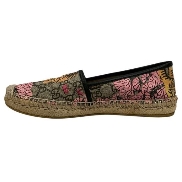 Gucci Bengal Tiger Floral Supreme Monogram Canvas Rare Espadrilles Size 7 1/2 - Picture 5 of 13